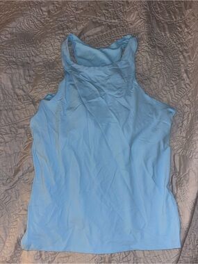 Light Blue High-Neck Women's Padded Tank Top